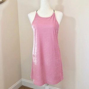 Love Ady Racerback Icy Pink Velvet Slip Dress - M